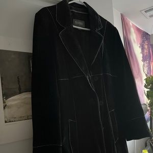 Black leather with white stitching